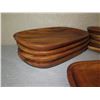 Image 2 : Qty 10 Wooden Oval Serving Trays  16"L x 10"W