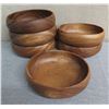 Image 1 : Qty 6 Wooden Calabash Bowls  9" Diameter x 3"H