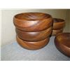 Image 2 : Qty 6 Wooden Calabash Bowls  9" Diameter x 3"H