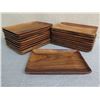 Image 1 : Qty 20 Wooden Rectangle Serving Trays  12"L x 9"W