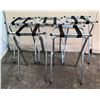 Image 1 : Qty 5 Metal Tray Stands w/ Nylon Straps 15"W x 32"H