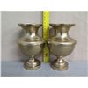 Image 7 : Qty 2 Metal Vases w/ Removable Base 7.5" Diameter x 14"H