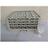 Image 2 : Qty 25 Stemmed Beverage Glasses (8"H) with Plastic Rack