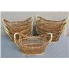 Image 1 : Qty 8 Woven Oval Open Baskets w/ Side Handles 17"L x 10"W x 9"H