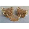 Image 1 : Qty 10 Woven Oval Open Baskets w/ Side Handles 16"L x 9"W x 8"H