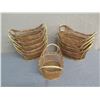 Image 2 : Qty 10 Woven Oval Open Baskets w/ Side Handles 16"L x 9"W x 8"H