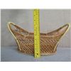 Image 8 : Qty 10 Woven Oval Open Baskets w/ Side Handles 16"L x 9"W x 8"H