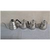 Image 1 : Qty 4 Metal Tea Pots w/ Lids 6" Diameter x 6"H