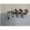 Image 2 : Qty 4 Metal Tea Pots w/ Lids 6" Diameter x 6"H