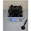 Image 1 : Multiple Black Plastic Serving Spoons 10"L in Plastic Bin