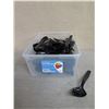 Image 2 : Multiple Black Plastic Serving Spoons 10"L in Plastic Bin
