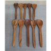 Image 1 : Qty 10 Wooden Spoons & Sporks 12"L