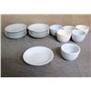 Image 1 : Qty 11 White Saucers & 6 Small Bowls 2"H