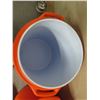 Image 3 : Qty 2 Home Depot Orange Rubbermaid Insulated Beverage Dispensers w/ Lids 21"H