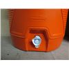 Image 2 : Qty 2 Home Depot Orange Rubbermaid Insulated Beverage Dispensers w/ Lids 21"H