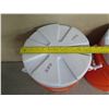 Image 8 : Qty 2 Home Depot Orange Rubbermaid Insulated Beverage Dispensers w/ Lids 21"H