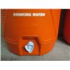 Image 2 : Qty 2 Home Depot Orange Rubbermaid Insulated Beverage Dispensers w/ Lids 21"H