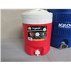Image 2 : Lowe's Igloo Blue Insulated Beverage Dispenser & 2 Legend Red 2 Gallon Coolers