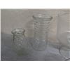 Image 2 : Multiple Glassware: 3 Cylinder Vases, 2 Bowls on Pedestal Bases, Ribbed Vases