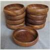 Image 1 : Qty 9 Wooden Calabash Bowls  9" Diameter x 3"H