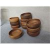 Image 2 : Qty 11 Wooden Calabash Bowls  4" Diameter x 1.5"H