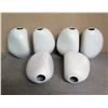 Image 1 : Qty 6 White Abstract Vases 6"W x 8.5"H