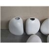 Image 2 : Qty 6 White Abstract Vases 6"W x 8.5"H