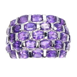 Unheated Oval Amethyst Ring