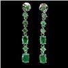 Image 1 : Natural Unheated Oval Emerald Earrings