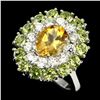 Image 1 : Natural Citrine Peridot 25 Carats Ring