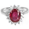 Image 1 : Natural 9X7 MM. OVAL AAA  RED RUBY Ring