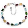 Image 1 : Natural OPAL RHODOLITE TOPAZ CHROME DIOPSIDE Bracelet