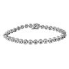 Image 1 : Natural 4 CTW Diamond & Blue Round Diamond Bracelet 18K White Gold - REF-291H6W