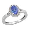 Image 1 : 0.92 CTW Tanzanite & Diamond Ring 10K White Gold - REF-38F2N
