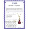 Image 2 : Genuine 9.3 ctw Ruby & White Topaz Necklace 14KT Yellow Gold - REF-28A9K
