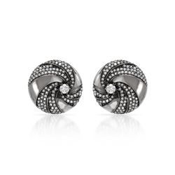 Natural 0.99 CTW Diamond Earrings 14K White Gold - REF-104Y4N