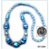 Image 1 : (10) CZECH VINTAGE ART DECO BLUE NECKLACES #268#1383350