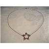 Image 1 : 14K WG Ruby Sapphire Diamond Star Pendant #1383704