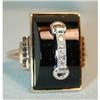 Image 1 : ART DECO Onyx & Diamond Ring 10k #1383975