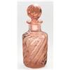 Image 1 : Pink Depression Glass Swirl Perfume Decanter #1395116