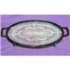 Image 1 : P.N.C.W. Ornate Brass, Lace and Glass Oval Tray#1395322