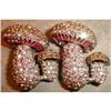 Image 1 : MUSHROOM Fur CLIP (1)  Vintage RHINESTONE Pin #1395524
