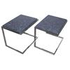 Image 1 : Pair chrome/marble end tables (modern, retro) #1413100