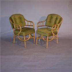 Vintage rattan lounge chairs, pair #1413130