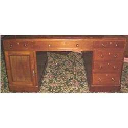 ANTIQUE MAHOGANY PARTNERS DESK #1413366