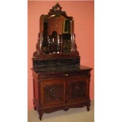 Antique Mahogany Buffet Server Cabinet #1413384