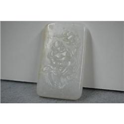 Well  Carved  Celadon  Jade  Pendant. #1424012