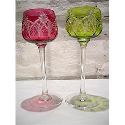 6 Colored Wine's Glasses Baccarat #1424319