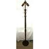 Image 1 : Floor Lamp Dbl Socket Iron Base Wood Column #1424431