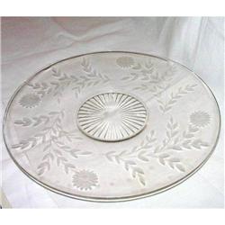 Vintage Etched 12 Inch Round Platter #1433391